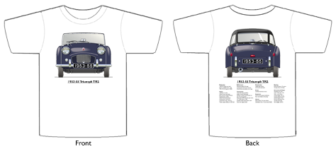 Triumph TR2 1953-55 (disc wheels) T-shirt Front & Back